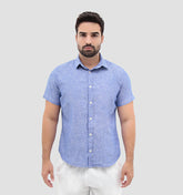 Camisa Manga Curta Slim Fit Linho Mr Zaro